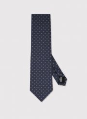 PAKO LORENTE – Granatowy krawat w mikrowzór. Niebieskie krawaty i muchy męskie Pako Lorente, bez wzorów, z poliesteru. Za 99.99 zł.