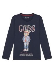 Guess Bluzka L5YI30 K8HM4 Granatowy Regular Fit. Niebieskie t-shirty chłopięce Guess, z aplikacjami, z bawełny, bez ramiączek. Za 79.99 zł.