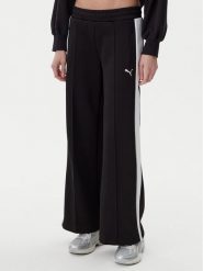 Puma Spodnie dresowe T7 629803 Czarny Wide Leg. Czarne spodnie dresowe damskie Puma, s, bez wzorów, z bawełny. Za 209.99 zł.