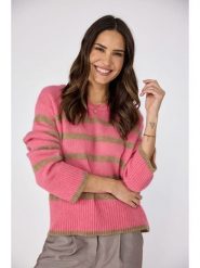 LIEBLINGSSTÜCK Sweter w kolorze zielono-różowym rozmiar: 46. Różowe swetry klasyczne damskie LIEBLINGSSTÜCK, bez kołnierzyka. Za 230.59 zł.