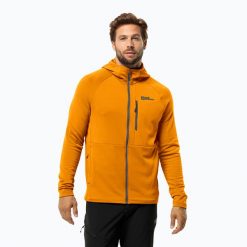 Bluza polarowa męska Jack Wolfskin Kolbenberg Hooded Fz. Żółte bluzy bez kaptura męskie Jack Wolfskin, m, z polaru. Za 439.99 zł.