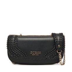 Torebka Guess. Czarne torebki klasyczne damskie Guess, z aplikacjami, wizytowe, bez kołnierzyka, bez ramiączek. Za 449.99 zł.