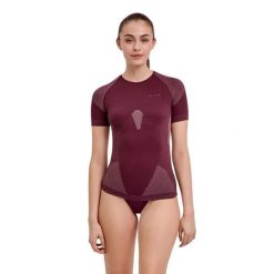 Koszulka damska Falke Warm. Brązowe bluzki sportowe damskie Falke, l, z elastanu, bez kołnierzyka, bez ramiączek. Za 285.50 zł.