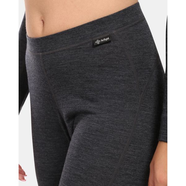 Damskie spodnie termoaktywne z wełny merino Kilpi MAVORA BOTTOM-W. Czarne bielizna termoaktywna damska Kilpi, bez wzorów, z wełny. Za 427.22 zł.