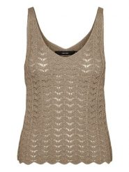 Vero Moda Top dzianinowy w kolorze khaki rozmiar: XS. Brązowe topy damskie Vero Moda, xs, bez wzorów, z dzianiny, bez kołnierzyka. Za 164.95 zł.