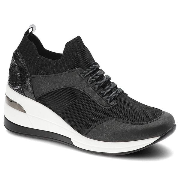 Półbuty damskie Artiker, materiał tekstylny i syntetyczny z elastyczną cholewką typu slip-on sportową konstrukcją, czarny, 50C1201. Czarne półbuty damskie Artiker, bez wzorów, z dzianiny, eleganckie, bez obcasa, na koturnie. Za 135.00 zł.