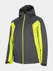 4F Kurtka narciarska w kolorze szaro-żółtym rozmiar: L. Szare kurtki narciarskie i snowboardowe damskie 4f, l, bez wzorów, bez kaptura, narciarskie. Za 235.50 zł.