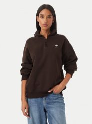Adidas Bluza Ess LH4720 Brązowy ciemny Regular Fit. Brązowe bluzy bez kaptura damskie Adidas, xs, z bawełny. Za 219.99 zł.