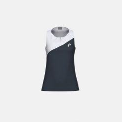 SPIRIT Damski Top Tenisowy. Niebieskie topy damskie HEAD, bez wzorów, z asymetrycznym kołnierzem. Za 230.00 zł.