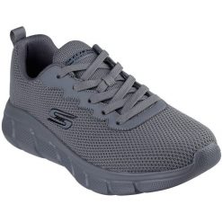 Buty sportowe męskie Skechers Bobs B Flex Chill. Szare buty sportowe na co dzień męskie Skechers, z materiału, bez zapięcia, trekkingowe. Za 390.00 zł.