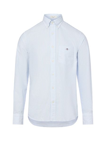 Gant koszula casual Mężczyźni Regular Fit Bawełna biały|niebieski, XXL. Białe koszule męskie Gant, m, bez wzorów, z bawełny, bez kołnierzyka, bez ramiączek. Za 599.95 zł.