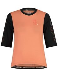 Maloja Koszulka kolarska "KastanieM" w kolorze czarno-pomarańczowym rozmiar: XS. Czarne bluzki sportowe damskie Maloja, xs, bez wzorów, z materiału, bez ramiączek. Za 87.81 zł.