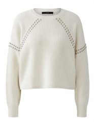 Oui Sweter w kolorze kremowym rozmiar: 38. Brązowe swetry klasyczne damskie Oui, z bawełny, bez kołnierzyka. Za 204.96 zł.