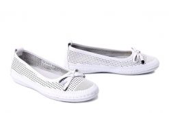 ARTIKER RELAKS 58C0783 white, baleriny damskie. Białe baleriny damskie Artiker Relaks, bez wzorów, ze skóry, bez obcasa. Za 148.67 zł.
