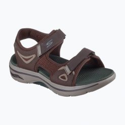 Sandały męskie SKECHERS Go Walk Arch Fit 2.0 Capistrano. Brązowe sandały męskie Skechers, bez zapięcia. Za 329.99 zł.