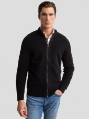 Sweter męski rozpinany ze stójką czarny Tonys 906. Czarne kardigany męskie Big Star, l, bez wzorów, z bawełny, klasyczne, bez kołnierzyka. W wyprzedaży za 119.99 zł.