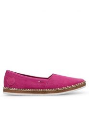 Rieker Espadryle M2278-31 Różowy. Czerwone espadryle damskie Rieker, bez wzorów, z materiału, bez obcasa. Za 269.99 zł.