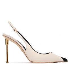 Szpilki Elisabetta Franchi. Białe szpilki Elisabetta Franchi, bez wzorów, bez obcasa. Za 2,569.00 zł.