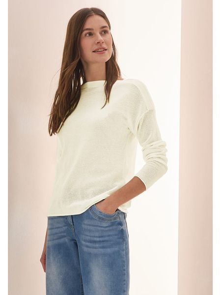 Cecil Koszulka w kolorze kremowym rozmiar: XL. Brązowe bluzki damskie Cecil, xl, bez wzorów, bez kołnierzyka, bez ramiączek. Za 95.92 zł.