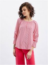 Orsay Bluzka w kolorze różowym rozmiar: 36. Różowe bluzki damskie ORSAY, bez wzorów, z wiskozy, bez kołnierzyka, bez ramiączek. Za 37.45 zł.