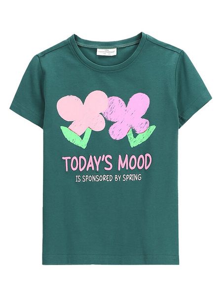 Coccodrillo T-Shirt WC5143203MGK Zielony Regular Fit. Zielone koszulki dziewczęce COCCODRILLO, bez wzorów, z bawełny, bez ramiączek. Za 29.99 zł.
