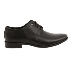 Olivier Buty męskie wizytowe 152LU czarne. Czarne buty wizytowe męskie z jeansu, bez zapięcia. Za 367.89 zł.