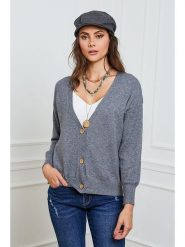Joséfine Kardigan "Gino" w kolorze szarym rozmiar: L. Szare kardigany damskie Joséfine, l, bez wzorów, z kaszmiru. Za 199.45 zł.
