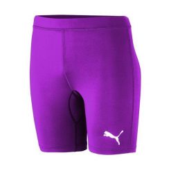 Spodnie Męskie Liga Base Layer. Fioletowe spodnie materiałowe męskie Puma, bez wzorów, z elastanu. Za 98.92 zł.