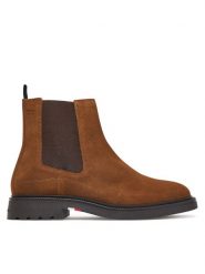 Tommy Hilfiger Sztyblety Corporate Casual Suede Chelsea FM0FM05952 Brązowy. Brązowe sztyblety męskie Tommy Hilfiger, ze skóry, bez zapięcia. Za 649.99 zł.