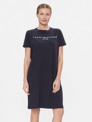 Tommy Hilfiger Sukienka codzienna Rlx Corp Logo Tshirt Drs Ss WW0WW41013 Granatowy Regular Fit. Niebieskie t-shirty damskie Tommy Hilfiger, s, bez wzorów, z bawełny, bez ramiączek. Za 469.99 zł.