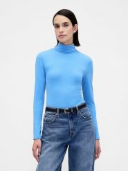 GAP Golf w kolorze niebieskim rozmiar: XXS. Niebieskie golfy damskie GAP, xxs, bez wzorów, z bawełny, bez ramiączek. Za 47.95 zł.