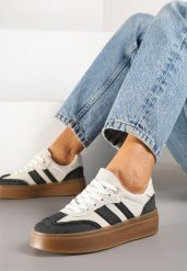 Czarno-Beżowe Sneakersy Tenisówki na Kauczukowej Podeszwie Ardisora. Czarne trampki i tenisówki damskie Renee, z aplikacjami, z kauczuku. Za 89.99 zł.