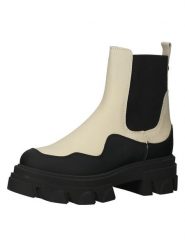 Steve Madden Skórzane sztyblety w kolorze kremowo-czarnym rozmiar: 38. Brązowe botki damskie Steve Madden, sportowe, bez obcasa, bez zapięcia. Za 252.99 zł.