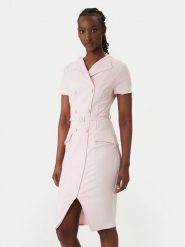 Rinascimento Sukienka koktajlowa CFC0127893003 Różowy Slim Fit. Czerwone sukienki damskie RINASCIMENTO, xs, bez wzorów, z syntetyku, wizytowe, bez kołnierzyka, bez ramiączek. Za 699.99 zł.