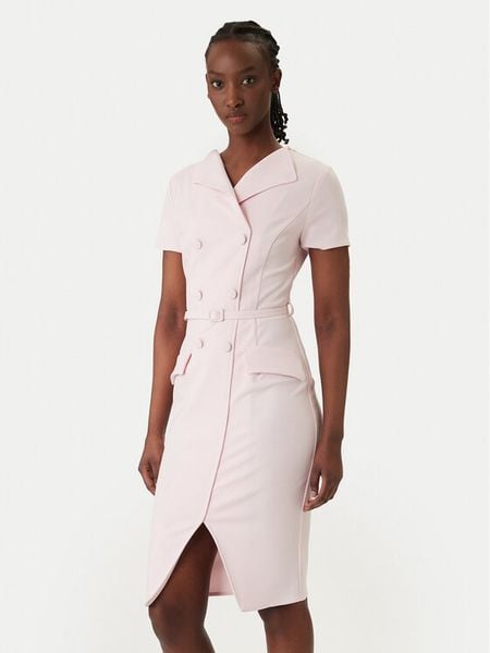 Rinascimento Sukienka koktajlowa CFC0127893003 Różowy Slim Fit. Czerwone sukienki damskie RINASCIMENTO, l, bez wzorów, z syntetyku, wizytowe, bez kołnierzyka, bez ramiączek. Za 534.99 zł.