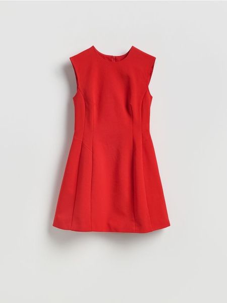 Sukienka mini - czerwony. Czerwone sukienki damskie Reserved, l, bez wzorów, z bawełny, klasyczne, bez kołnierzyka, bez ramiączek, mini. Za 149.99 zł.