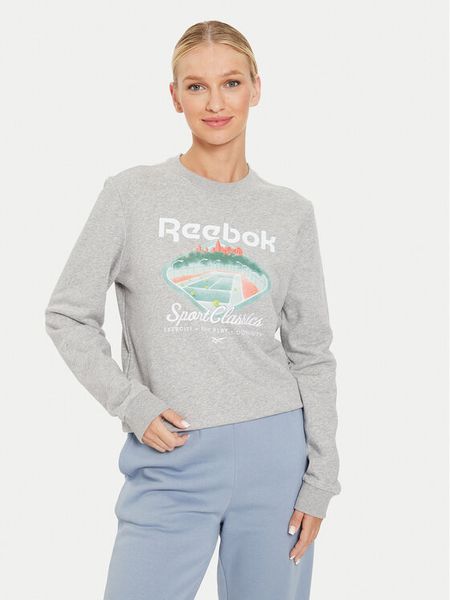Reebok Bluza Court Sport FT Craw 100076214 Szary Regular Fit. Szare bluzy bez kaptura damskie Reebok, xl, z bawełny. Za 139.99 zł.