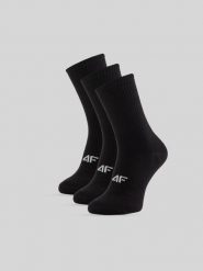 4F Skarpetki długie (3-pack) męskie - czarne 39-42. Czarne skarpetki męskie 4f, bez wzorów, z bawełny. Za 59.99 zł.