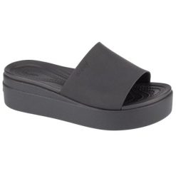 Klapki Crocs Brooklyn Platform Slide 208728-001 czarne. Czarne klapki damskie bez wzorów, bez obcasa, na koturnie. Za 328.29 zł.