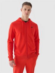 4F Bluza dresowa rozpinana z kapturem męska - czerwona 3XL. Czerwone bluzy z kapturem męskie 4f, m, z bawełny. W wyprzedaży za 119.99 zł.