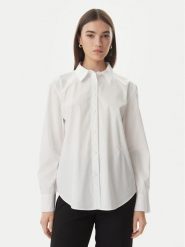 Calvin Klein Koszula LV044F136G Biały Regular Fit. Białe koszule damskie CALVIN KLEIN, l, bez wzorów, z bawełny, bez kołnierzyka, bez ramiączek. Za 449.99 zł.