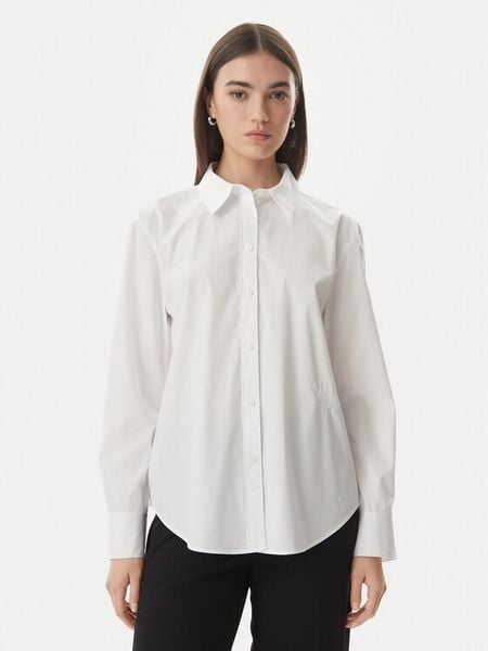 Calvin Klein Koszula LV044F136G Biały Regular Fit. Białe koszule damskie CALVIN KLEIN, l, bez wzorów, z bawełny, bez kołnierzyka, bez ramiączek. Za 449.99 zł.