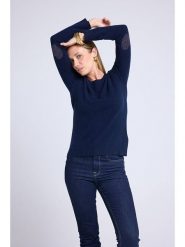 Maison Héritage Cashmere Kaszmirowy sweter w kolorze granatowym rozmiar: M. Niebieskie swetry klasyczne damskie Maison Héritage Cashmere, m, z kaszmiru, bez kołnierzyka. Za 389.08 zł.