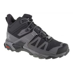 Buty Salomon X Ultra 4 Mid Wide Gtx 412946 czarne. Czarne buty trekkingowe męskie z materiału, bez zapięcia. Za 948.84 zł.