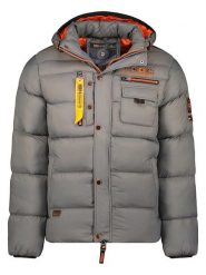 Geographical Norway Kurtka pikowana "Citernier" w kolorze szarym rozmiar: L. Szare kurtki męskie Geographical Norway, l, z aplikacjami, ze skóry, bez kaptura. Za 217.53 zł.