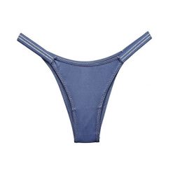 Stringi z elastycznymi paskami pod obcisłe ubrania Saburi. Szare stringi damskie Intica, s, bez wzorów, z materiału. W wyprzedaży za 59.00 zł.