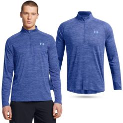 Koszulka męska treningowa Under Armour Tech z długim rękawem. Niebieskie koszulki męskie z długim rękawem Under Armour, m, bez ramiączek, do biegania. W wyprzedaży za 129.43 zł.