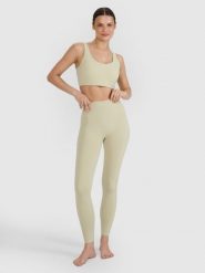 Legginsy do jogi i pilatesu szybkoschnące damskie 4F 4FWSS25TFTIF323. Zielone legginsy damskie 4f, l, bez wzorów, z dzianiny. Za 91.99 zł.