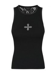 Vive Maria Top "Holy Summer" w kolorze czarnym rozmiar: XL. Czarne topy damskie Vive Maria, xl, bez wzorów, z bawełny, bez kołnierzyka. Za 100.99 zł.