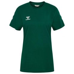 Koszulka damska Hummel Go 2.0 Chevron. Zielone bluzki damskie HUMMEL, bez wzorów, z bawełny, bez kołnierzyka. Za 157.50 zł.